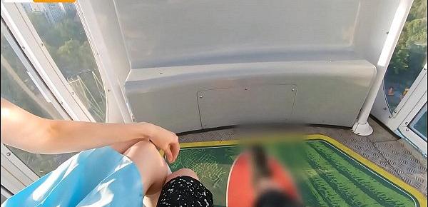  CUTE TEEN SWALLOWS HOT CUM - PUBLIC BLOWJOB ON FERRIS WHEEL